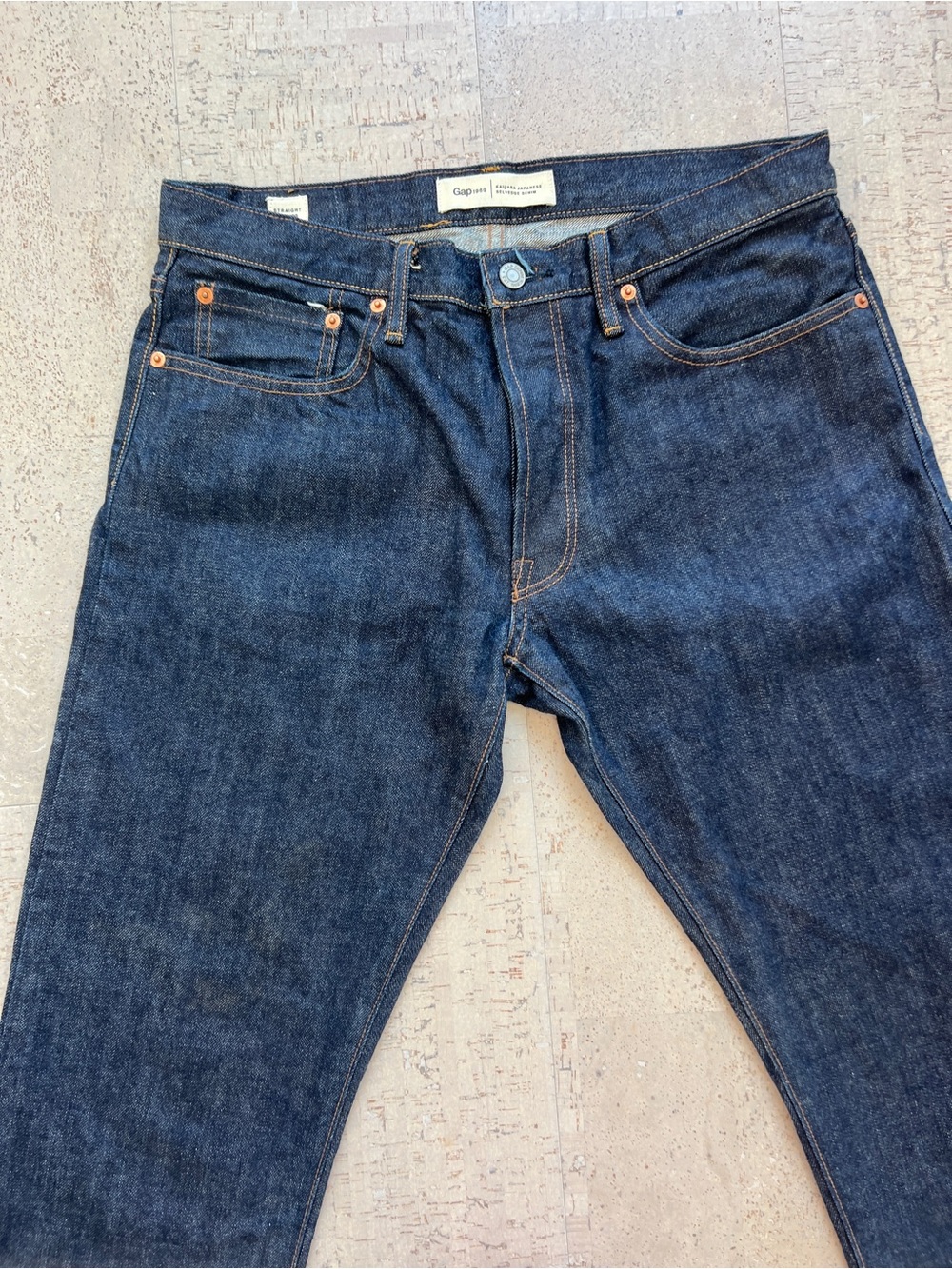 Gap 1969 Kaihara Japanese Selvedge Denim Jeans Straight 32x30 Dark Wash - Picture 3 of 14
